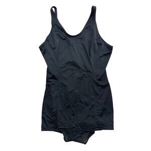 1960s Black One Piece Swimsuit Large/XL Gothic Swimwear